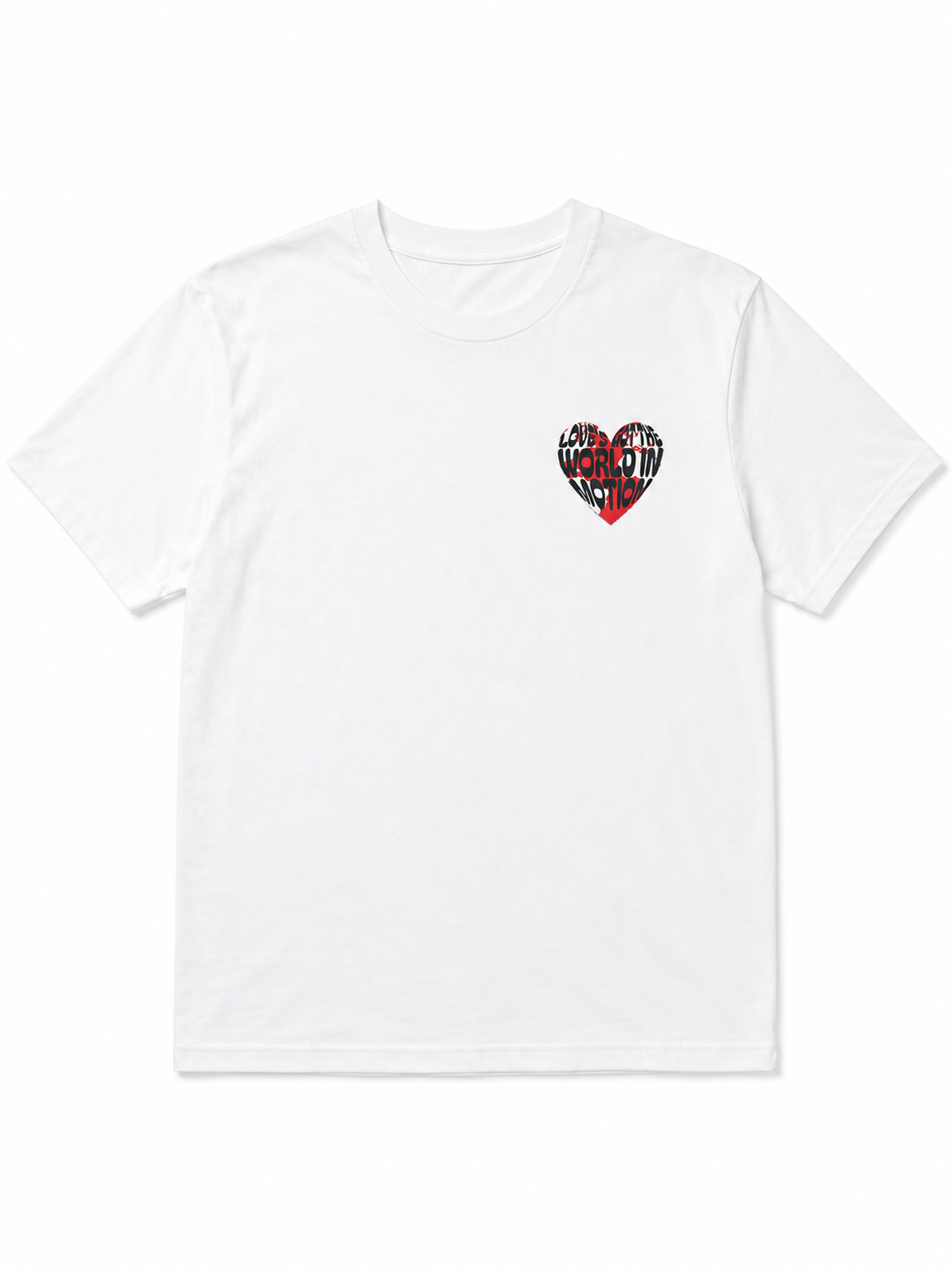 Loves got the world in motion - pocket design tee