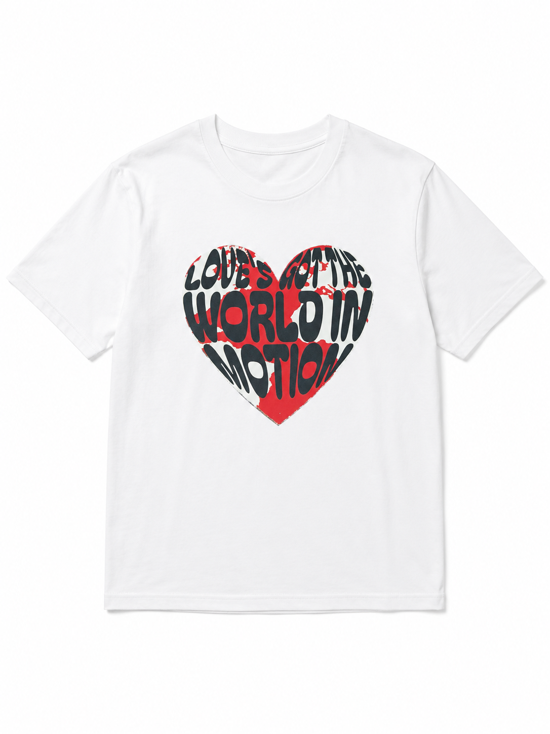 World in motion front logo unisex tee