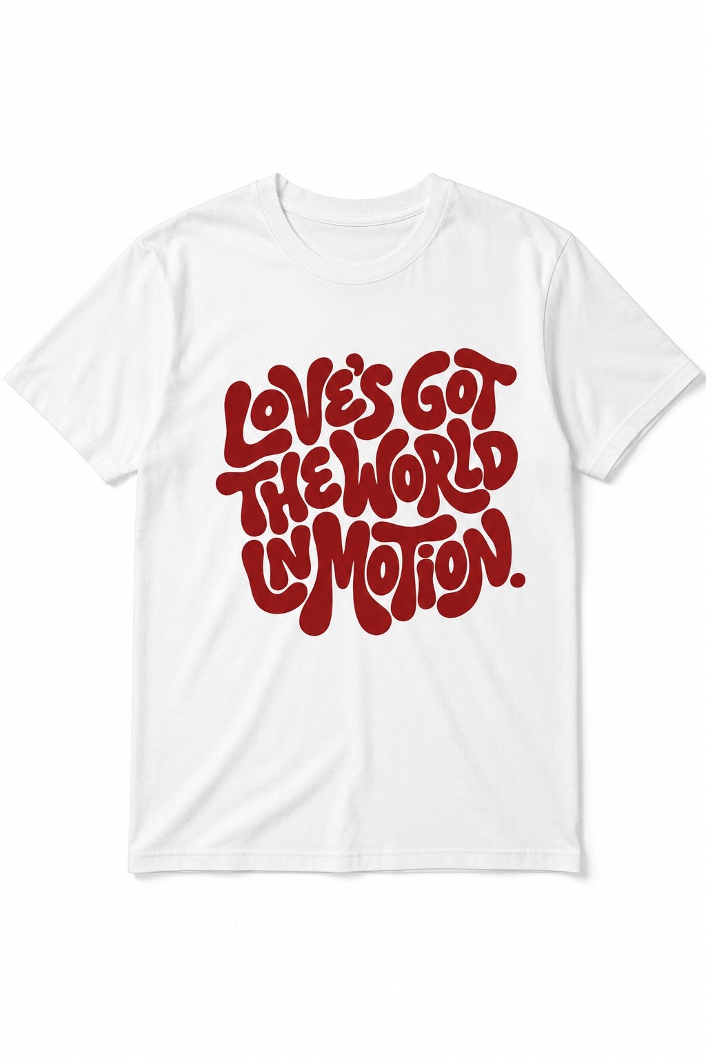 World in motion t shirt - logo on front